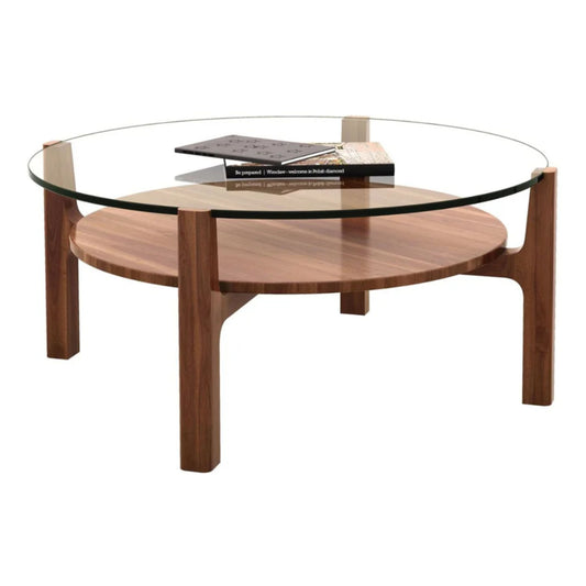 Soho Coffee Table, Round, Dark Walnut, 36in