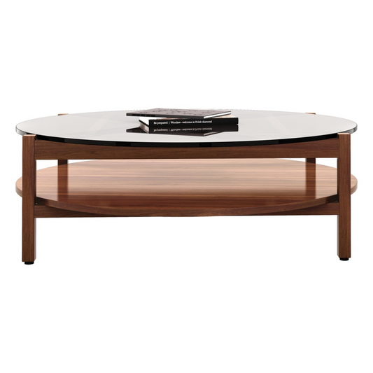 Oslo Coffee Table, Round, Dark Walnut