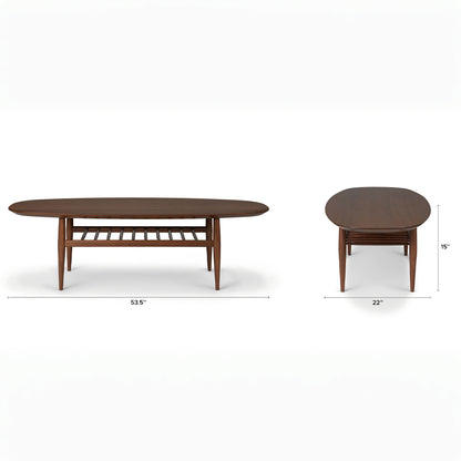 Aurora Oval Coffee Table, Walnut