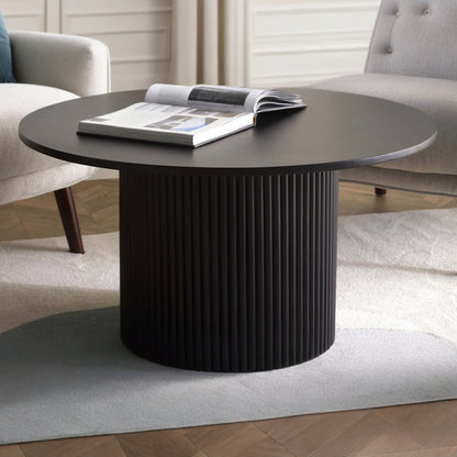 Rocco 32" Pedestal  Coffee Table, Black