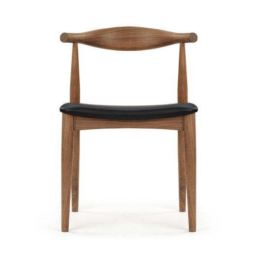 solid wood chair with an open back design 