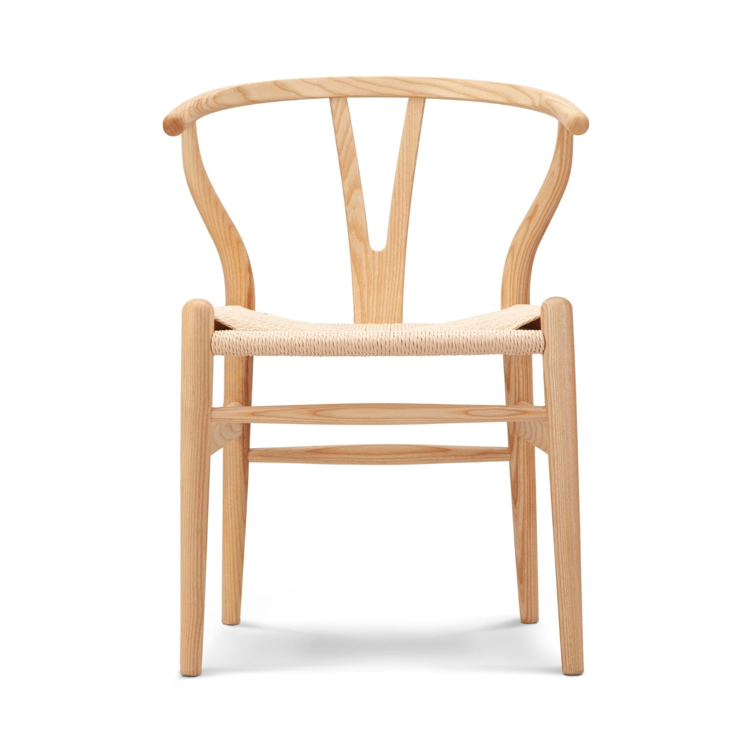 Curved back wooden dining chair