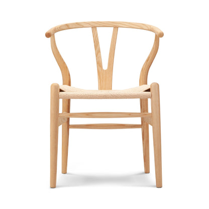 Curved back wooden dining chair