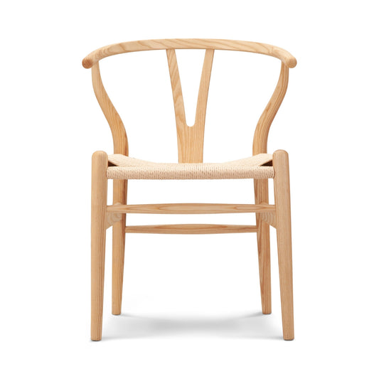 Curved back wooden dining chair