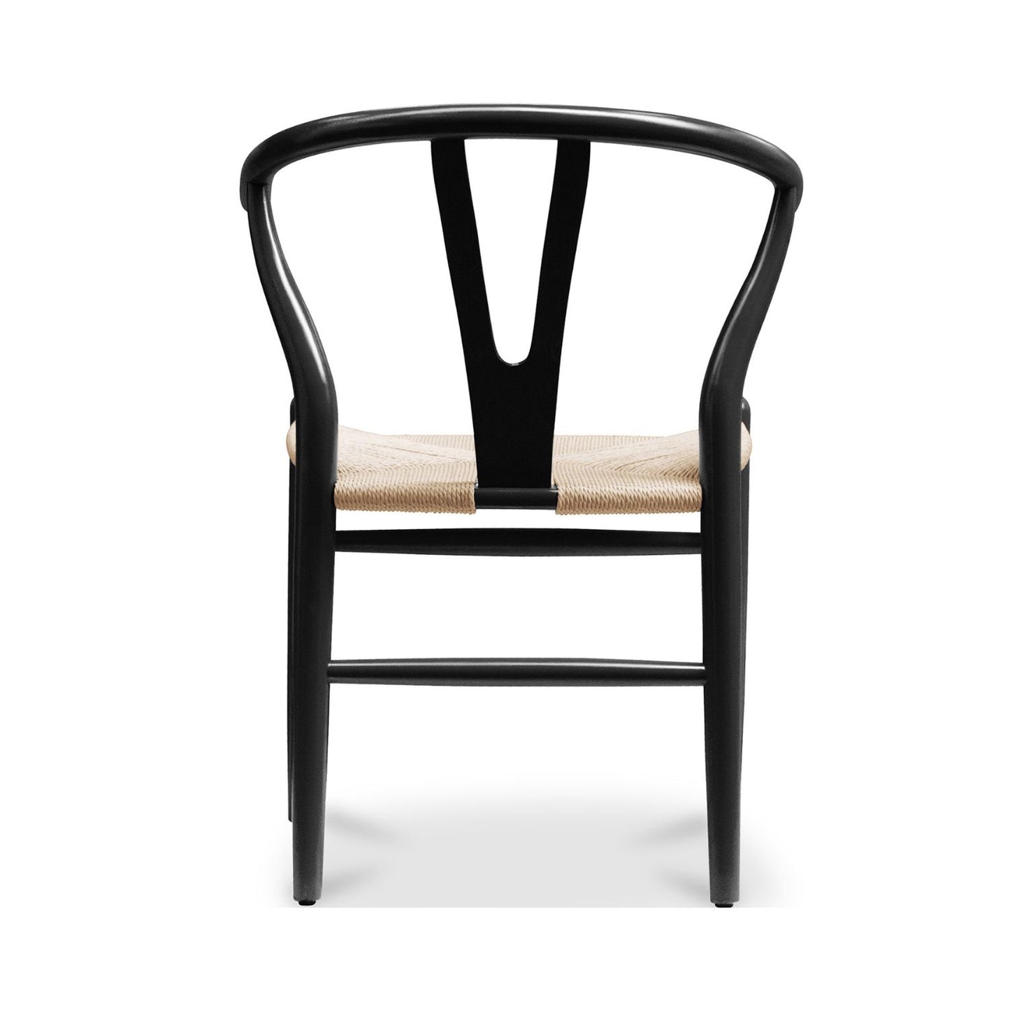 Wishbone Dining Chair, Black with Natural Seat