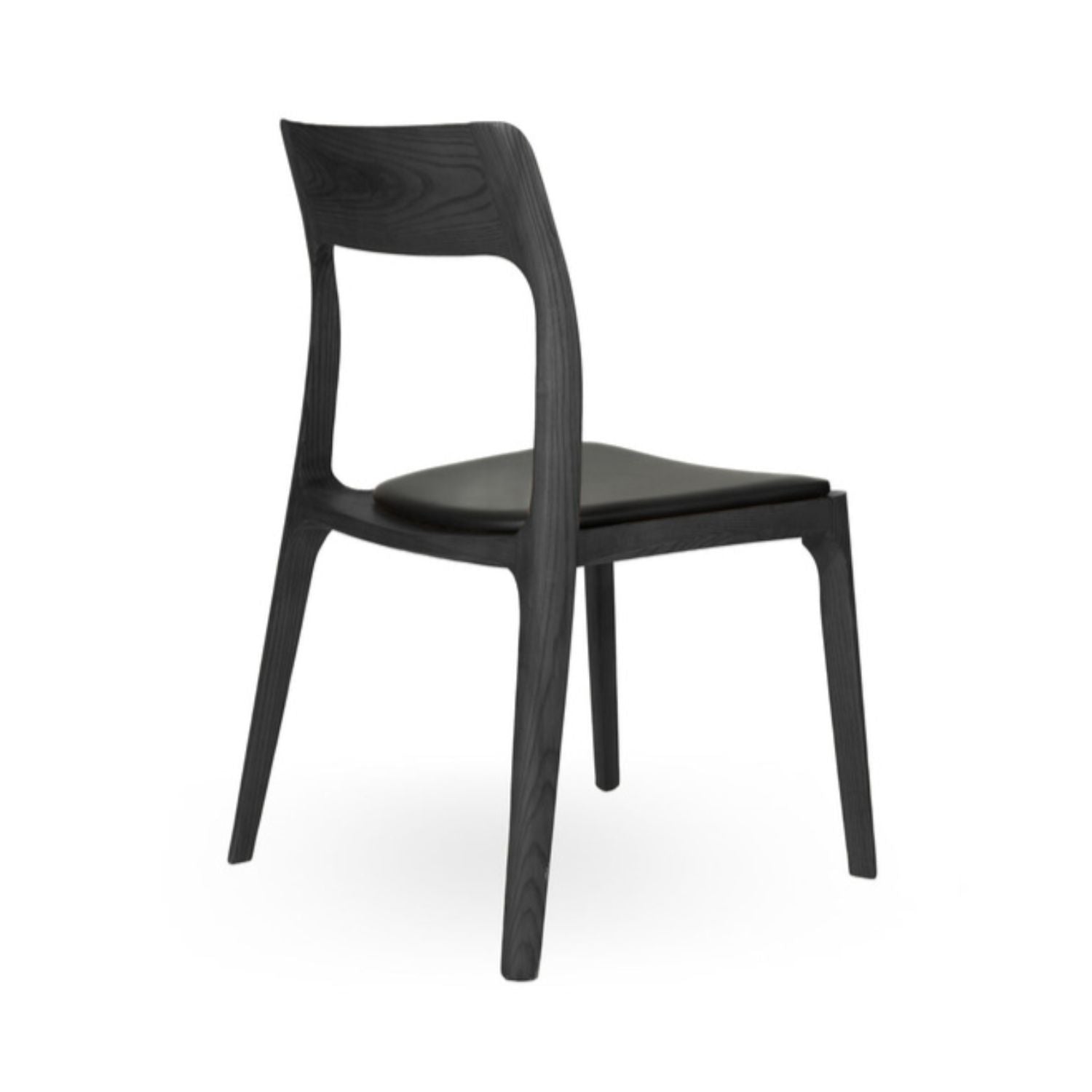 Soft leatherette seat with angled backrest wooden frame