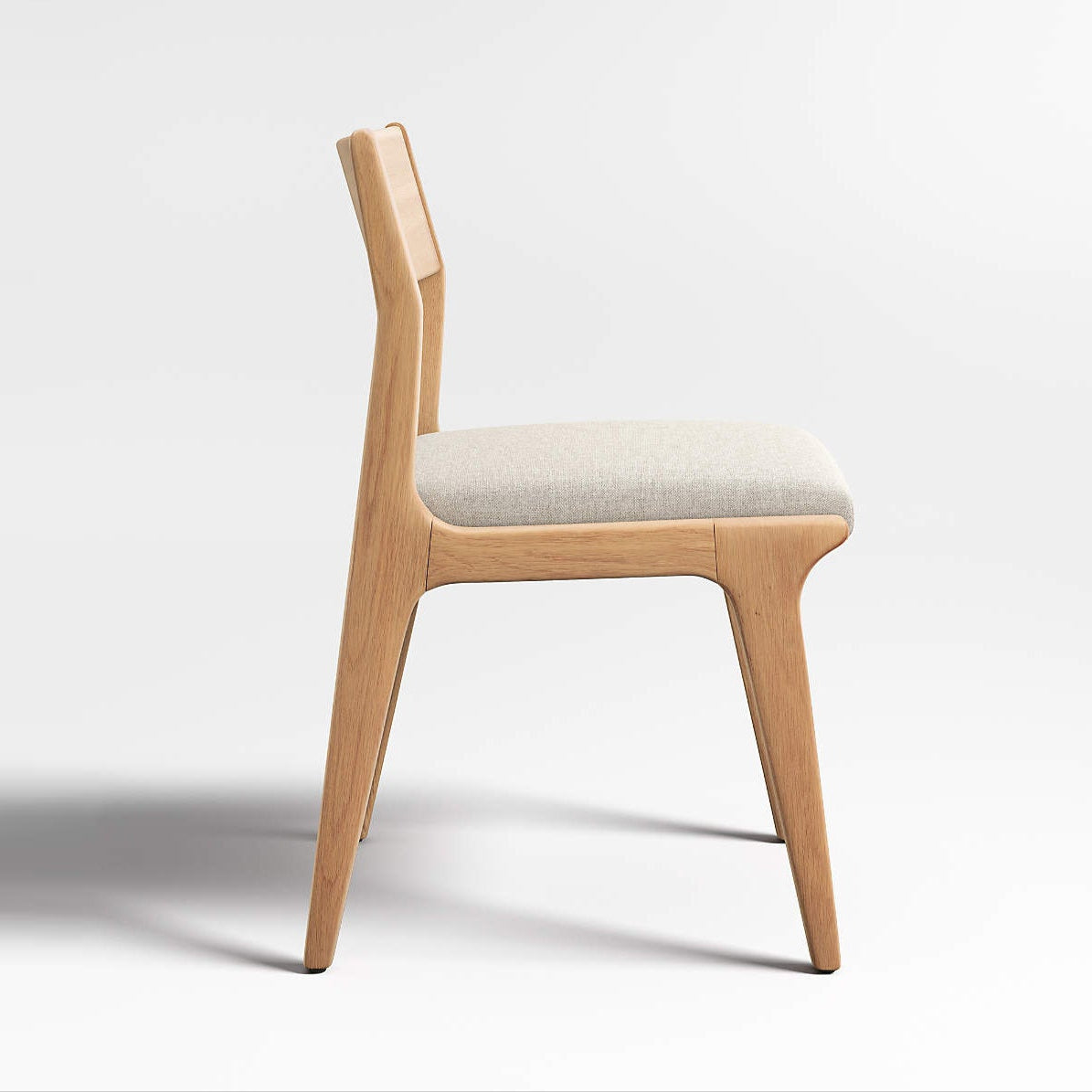 Modern wooden dining chair with upholstered seat