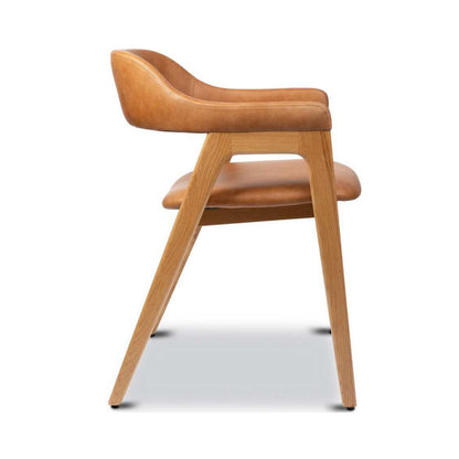 Atlas Dining Chair, Tan PU Leather