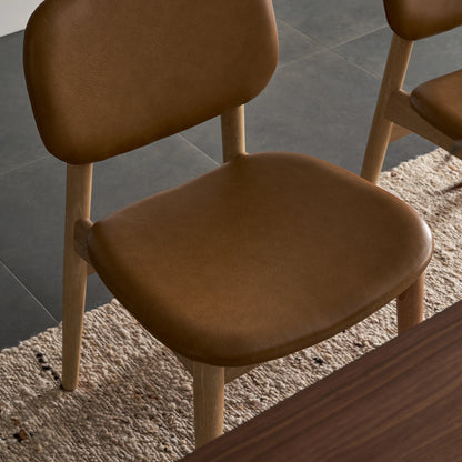 Cooper Dining Chair, Tan, PU Leather