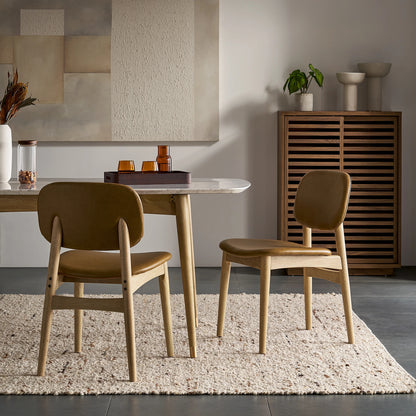 Cooper Dining Chair, Tan, PU Leather