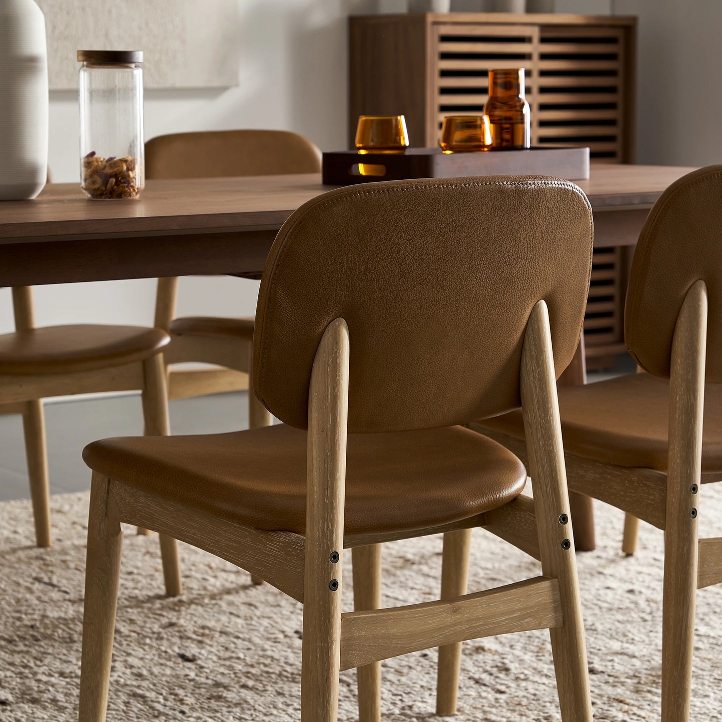 Cooper Dining Chair, Tan, PU Leather