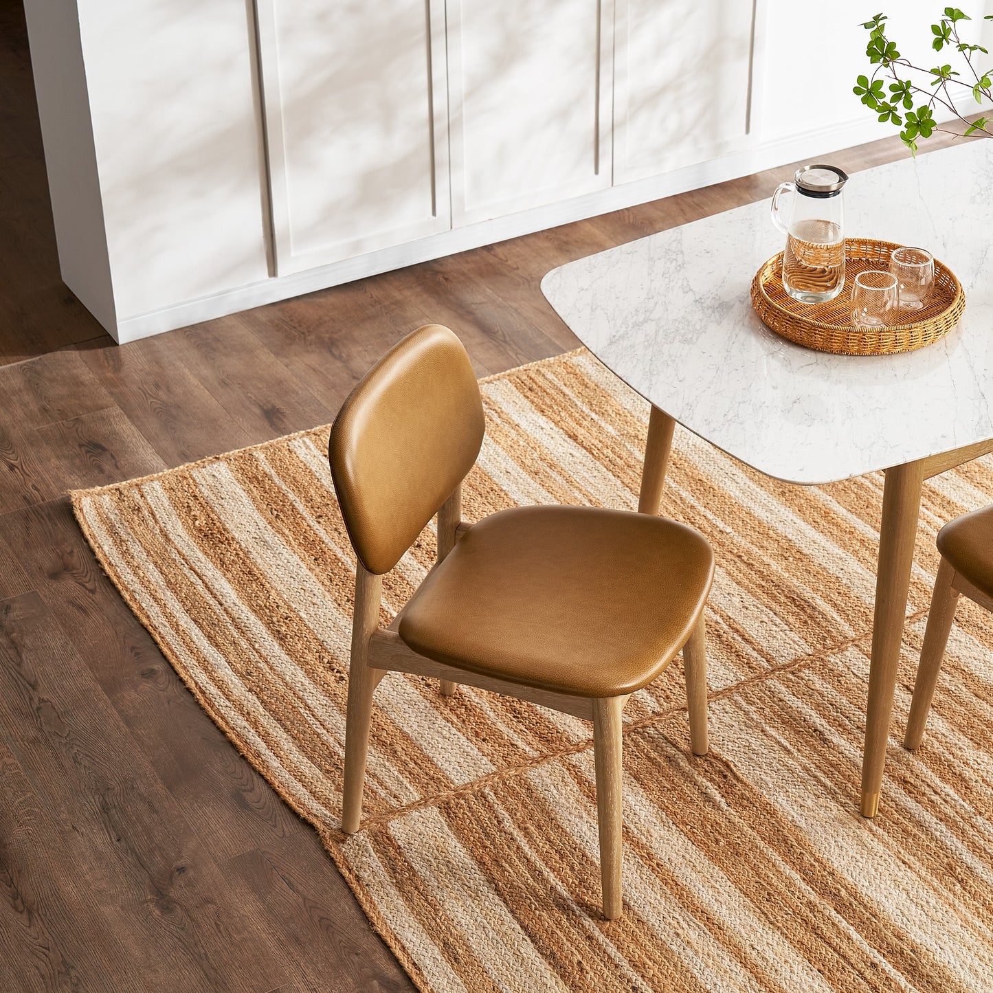 Cooper Dining Chair, Tan, PU Leather