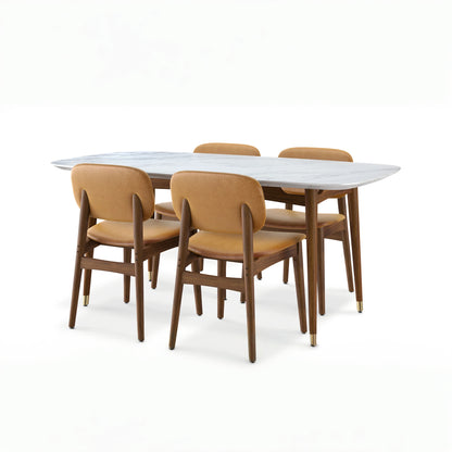 Cooper Dining Chair, Tan, PU Leather