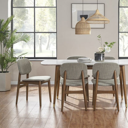 Cooper Dining Chair, Walnut Stain, Ivory