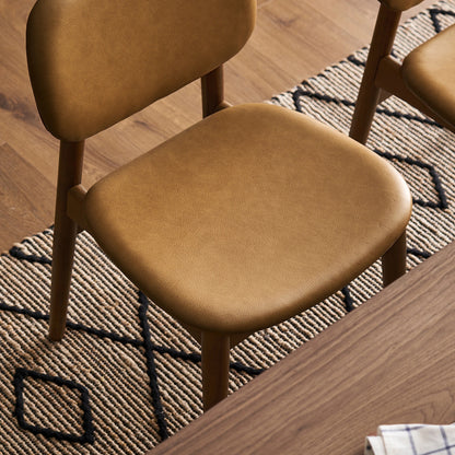 Cooper Dining Chair, Walnut, PU Leather