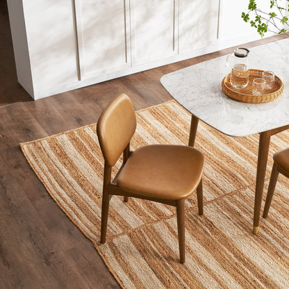 Cooper Dining Chair, Walnut, PU Leather