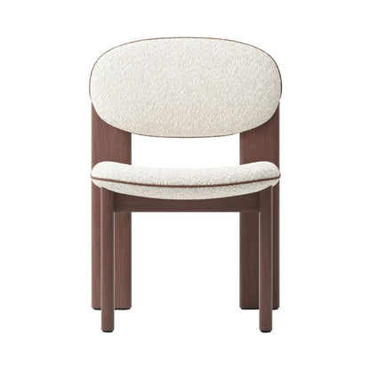 Aura Boucle Dining Chair, Walnut