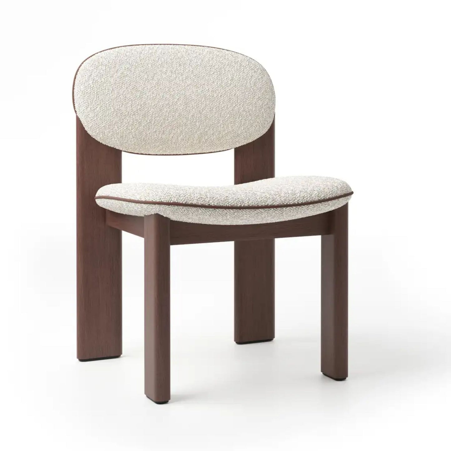 Aura Boucle Dining Chair, Walnut