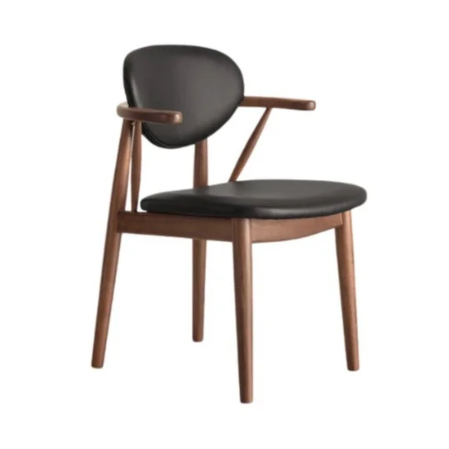 Linea Leather Armchair, Black