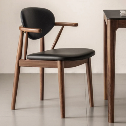 Linea Leather Armchair, Black