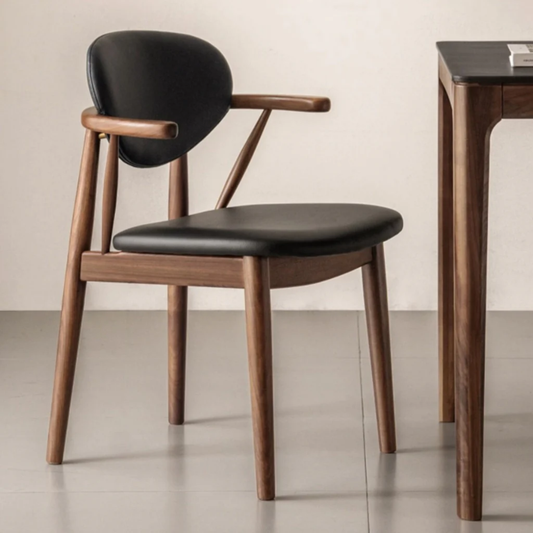 Linea Leather Armchair, Black