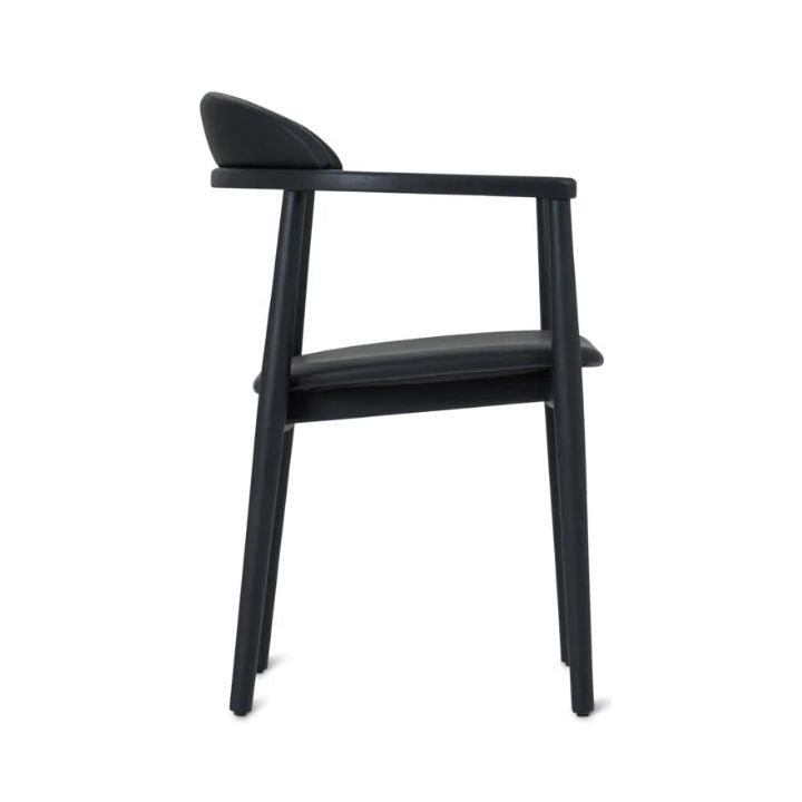 Aram Leather Armchair, Black
