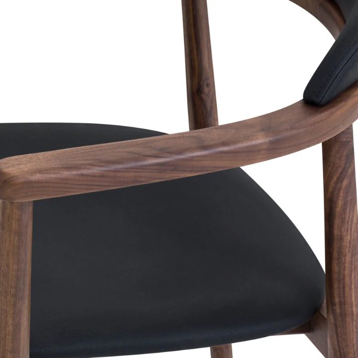 Aram Leather Armchair, Walnut