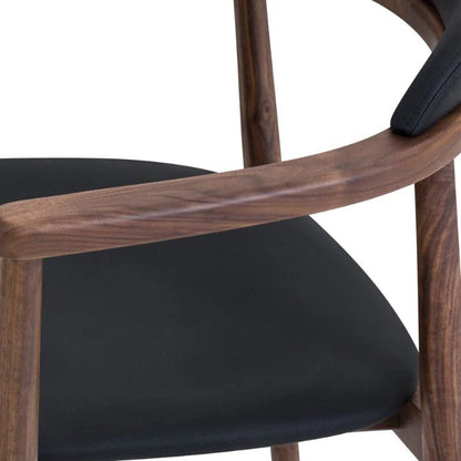 Aram Leather Armchair, Walnut