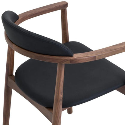 Aram Leather Armchair, Walnut