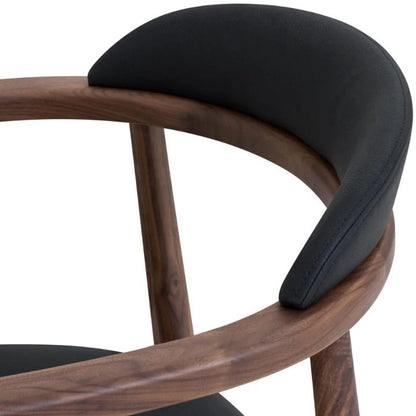Aram Leather Armchair, Walnut