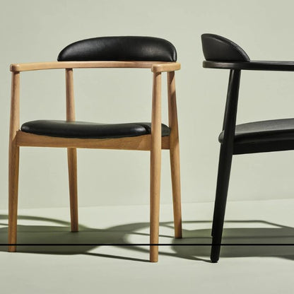 Aram Leather Armchair, Oak