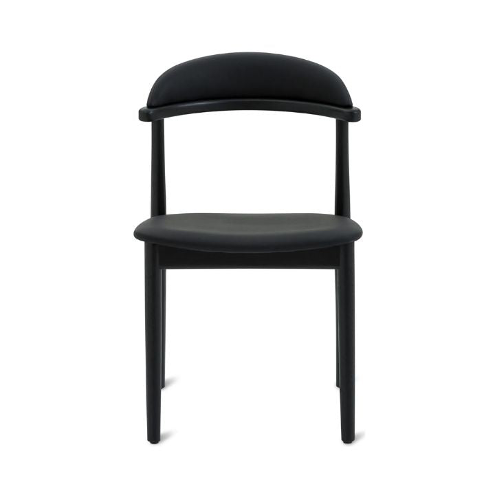 Aram Leather Dining Chair, Black