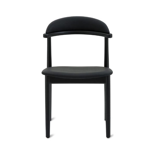 Aram Leather Dining Chair, Black