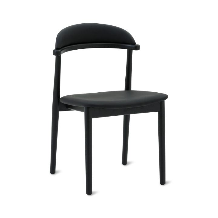 Aram Leather Dining Chair, Black