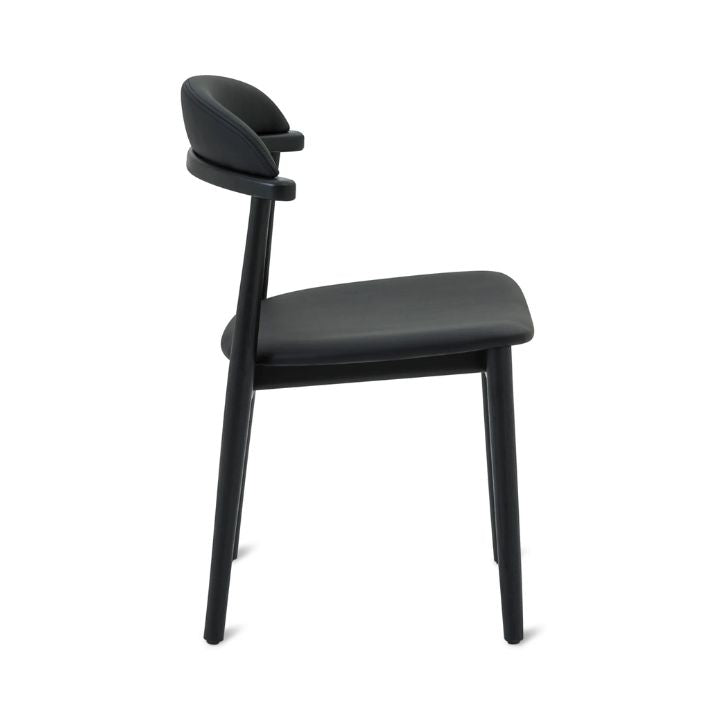 Aram Leather Dining Chair, Black