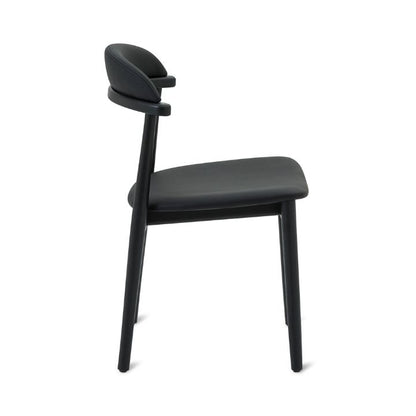 Aram Leather Dining Chair, Black