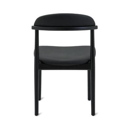 Aram Leather Dining Chair, Black