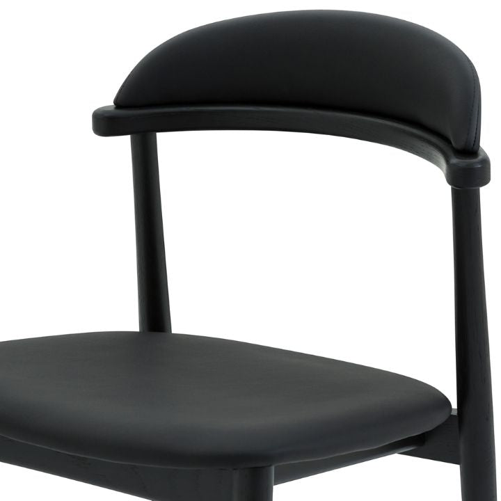 Aram Leather Dining Chair, Black