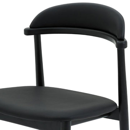 Aram Leather Dining Chair, Black