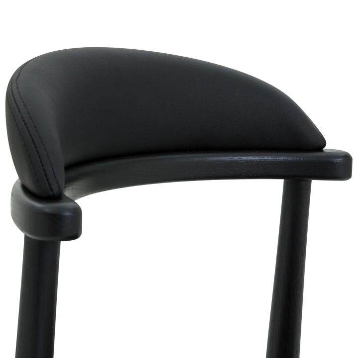 Aram Leather Dining Chair, Black