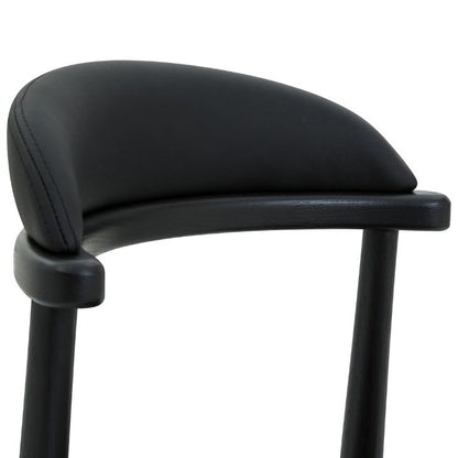 Aram Leather Dining Chair, Black
