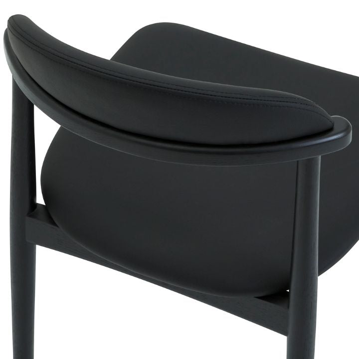 Aram Leather Dining Chair, Black