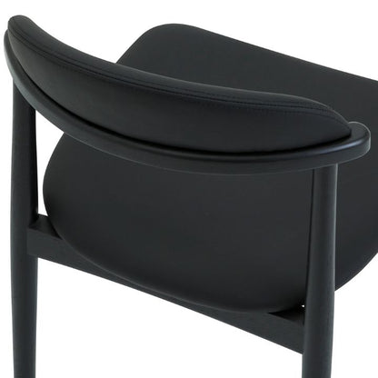 Aram Leather Dining Chair, Black