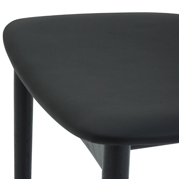 Aram Leather Dining Chair, Black