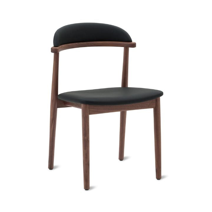 Aram Leather Dining Chair, Walnut
