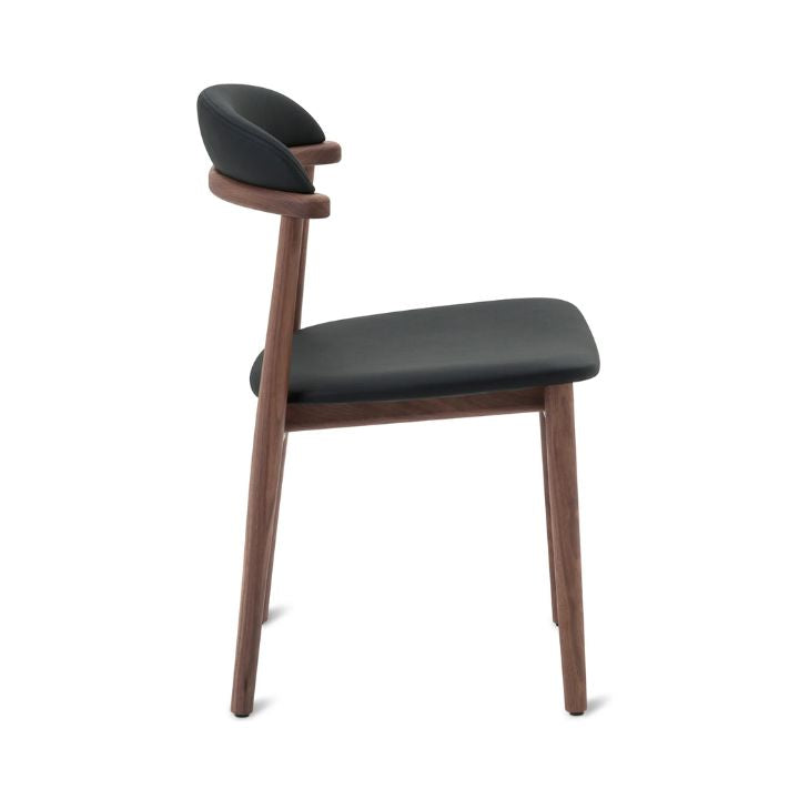 Aram Leather Dining Chair, Walnut