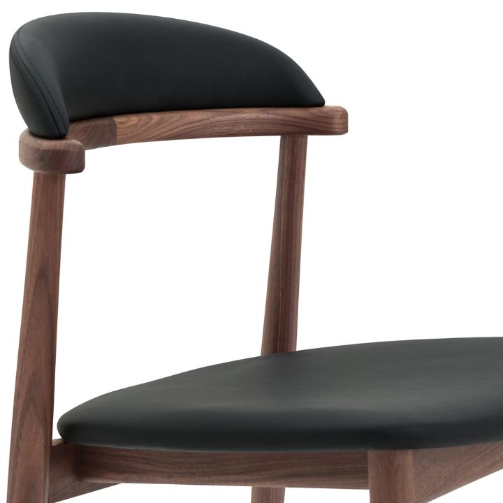 Aram Leather Dining Chair, Walnut