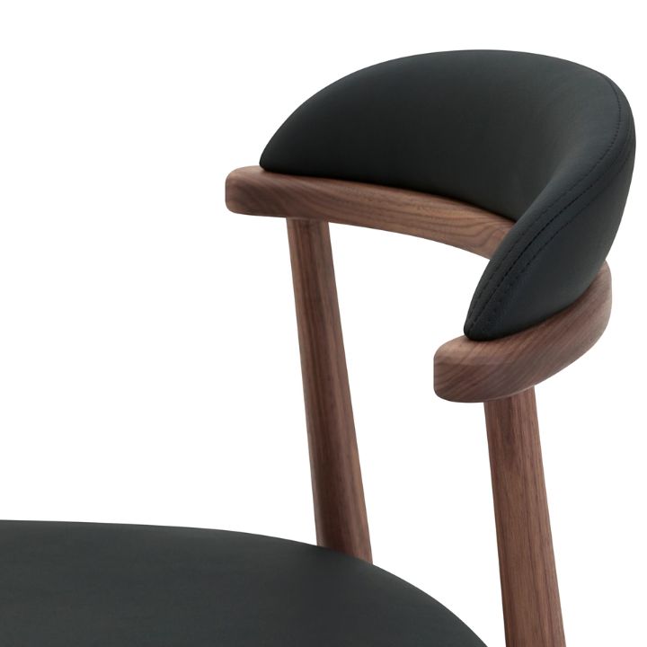 Aram Leather Dining Chair, Walnut