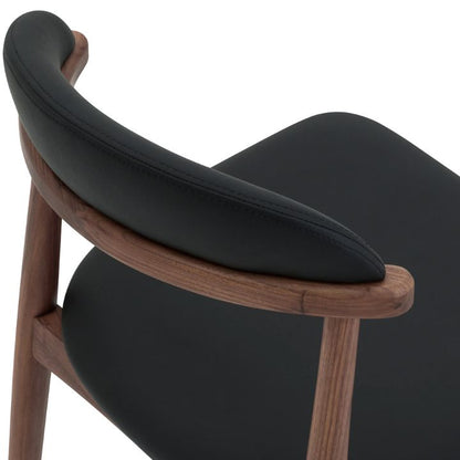 Aram Leather Dining Chair, Walnut