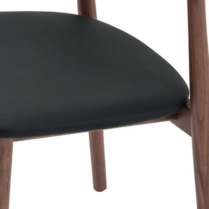 Aram Leather Dining Chair, Walnut